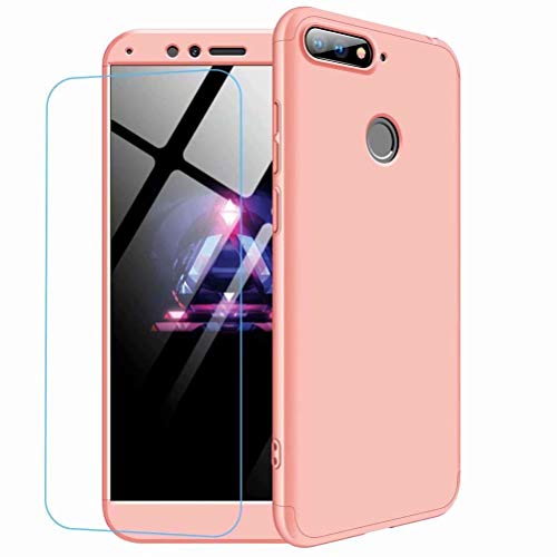 JINCHANGWU Carcasa Funda para Huawei Honor 9 Lite Forro Ultra-Delgado Anti-Arañazos con Protector De Patalla - Oro Rosa