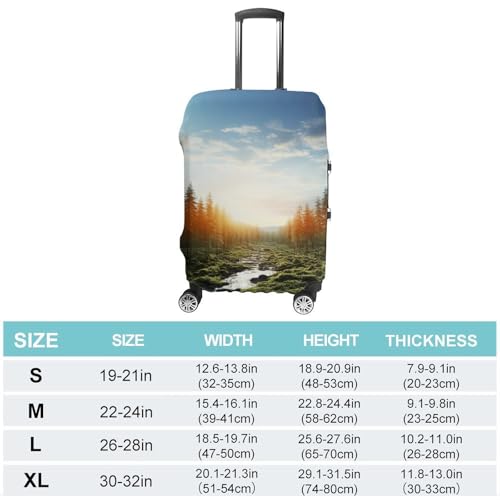 Travel Luggage Cover Protectors Elastic Anti-scratch Suitcase Cover Washable Luggage Sleeve Forest in Sunset Time Suitcase Cover Protector Fit 18-32 Inch Suitcases Travel Accessories XL2