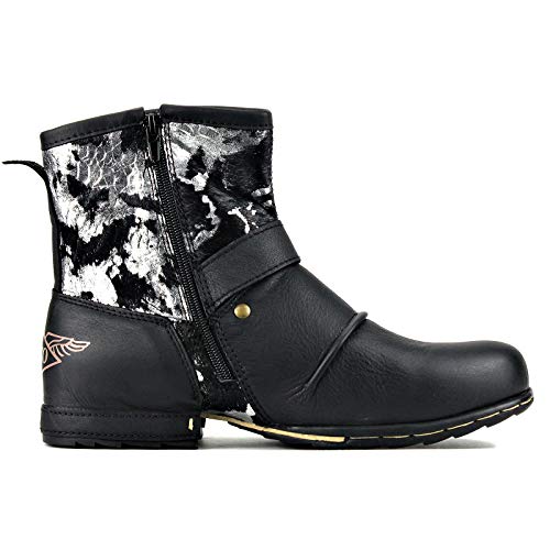Image of OSSTONE Moto Boots for Men Fashion Zipper-up Leather Chukka Boots Casual Shoes OS-5008-1-J-US
