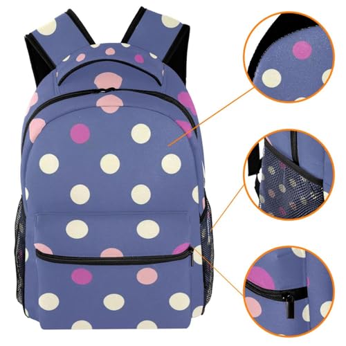 Sac à dos d'école primaire à pois multicolore pour garçons et filles - 3