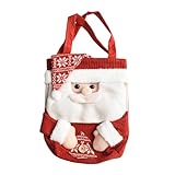 Homeponnew Christfor Mas For Candy Present Bfor Ag con asa, fieltro resistente y tela de punto, bolsa reutilizable, golosinas y decoración festiva, colorido, 44 x 25 Cfor M