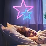 Led Heart Neon Signs, Star Neon Signs - Heart Lights for Bedroom with Double Sided | Room Decor for Teen Girls, Heart Lights for - Image 3