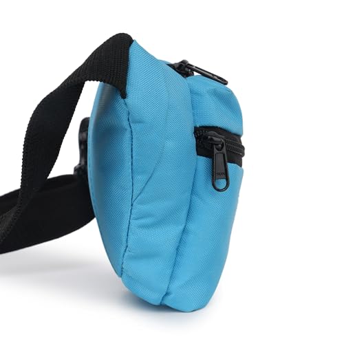 Image of Waist Bag for Man Woman - Anti Theft, Waterproof Zippers and Back Pocket - Large Travel Waist Pouch, Fanny Pack, Belt & Hip Bag for Men, Women for Hiking, Passport, Gym (Black) (Turquoise)