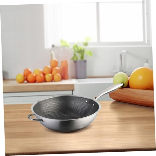 Wok de acero inoxidable con manijas dobles y antiadherente miniatura 5