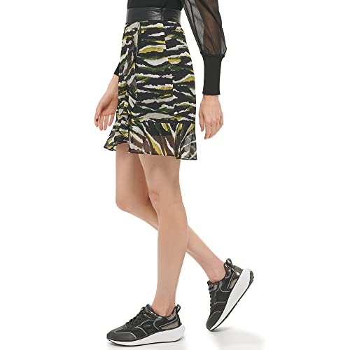 DKNY Women's Wrap Ruffle Chiffon Skirt3