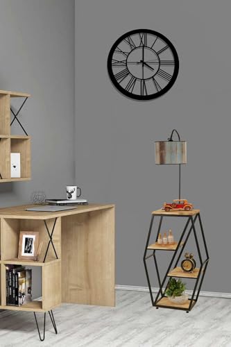 Opviq Lámpara de pie moderna con cuerpo de metal y soporte de madera 100% Fir Wood - Altura: 165 cm - Casquillo E27 - Pintura electrostática - Iluminación elegante y funcional para el hogar