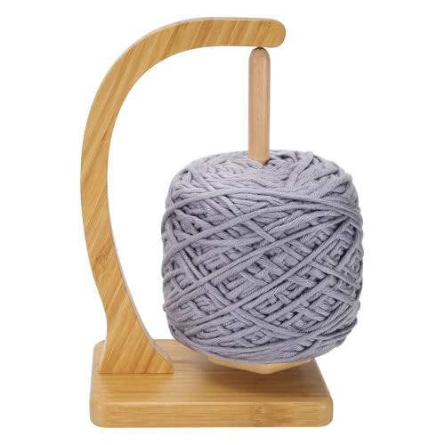 Yarn Holder for Crocheting and Knitting - Magnetic Wooden Yarn Holder Spinner, Ideal for Crochet...