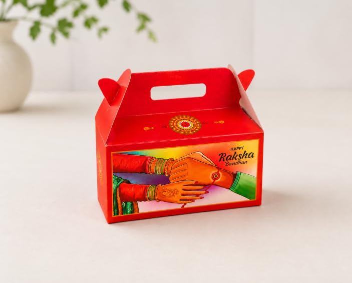 HOMEBAKERS MART Rakhi Gift Packaging Box with Handle Pack of 10 | Festival Hamper Box - DIY Assemble-image-42