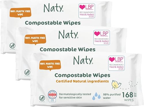 Naty Baby Wipes, 98% Water & Hypoallergenic...