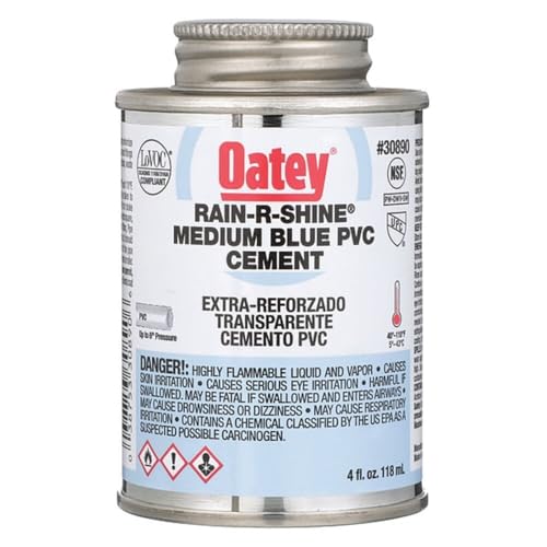 Oatey Rain-R-Shine 4 Oz. Low Voc Medium Bodied Blue PVC Cement - 1 Each