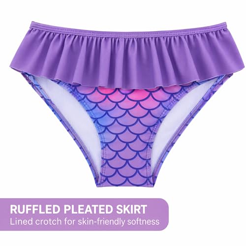 Image of JiAmy Girls Swimsuits Long Sleeve Bathing Suit Two Piece Rash Guard Set Beach Swimwear with UPF 50+ Sun Protection 3-9T
