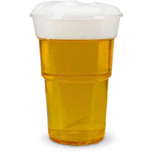 pack2go 800 Plastikbecher, transparent klar, PP, Einweg-Bierbecher mit Schaumrand - 0,5l, Ø95mm Cover