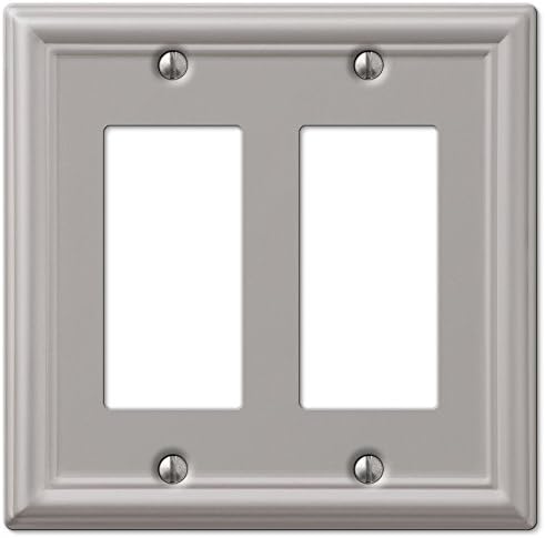 Amerelle 149RRBN Chelsea Wall Plate, Double Rocker-GFCI, Brushed Nickel