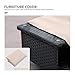 Outdoor Wicker Coffee Table Patio Furniture Garden Rattan 2-Layer Glass Table with Storage and Furniture Cover, Black