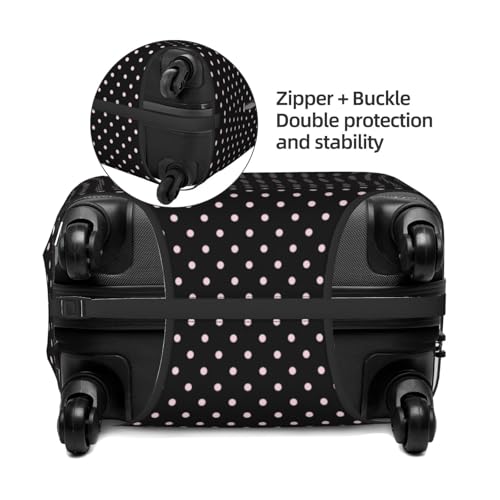 Luggage Cover Protector - Polkadots Balck Pattern Print Fit 25-28 Inch Suitcase Covers for Luggage3