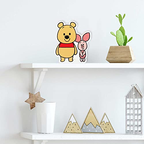 Image of Disney Winnie the Pooh and Piglet Shelf Sitter Decor - Chunky Wood Block Cutout for Kids' Bedroom, Play Room or Nursery