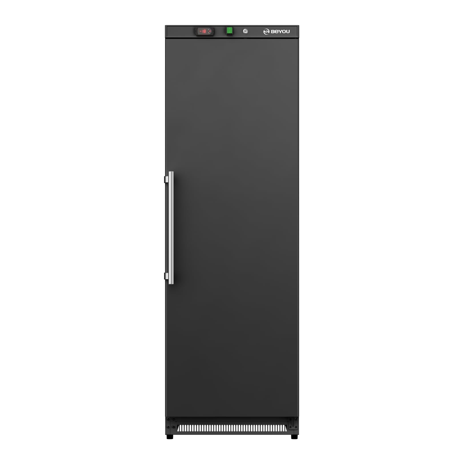 BEYOU Commercial Freezer Upright,10.7 Cu. ft.Reach-in Freezer in Black - 78x25x25” - (exterior cosmetic damage, scuffs, scrapes, and dents on sides and door)