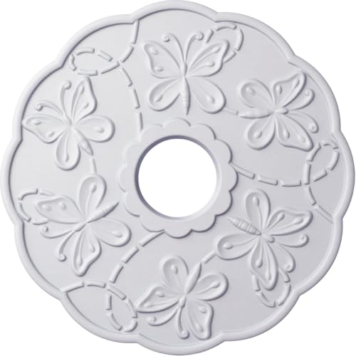 Image of 17 7 /8 inchOD x 3 7 /8 inchID x 1 inchP Terrones Butterfly Ceiling Medallion (Fits Canopies up to 3 7 /8 inch)