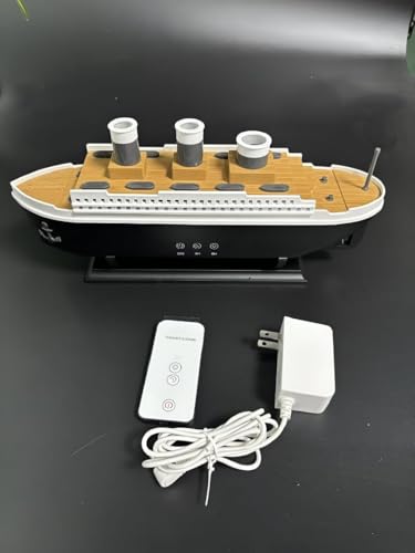 Image of Titanic Steam Ship Humidifier Diffuser - Ultrasonic Aromatherapy Mist Maker with Multicolor LED Lights | Ship-Themed Cool Mist Diffuser for Home, Office, Bedroom Decor.
