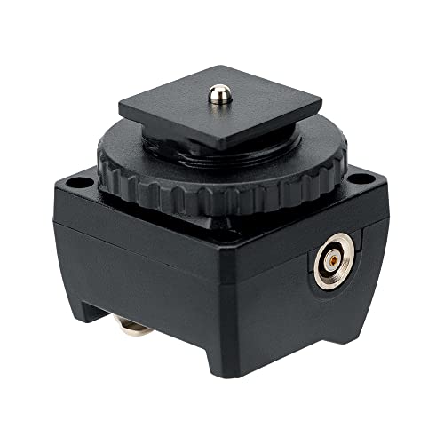 image for JJC Standard Hot Shoe Adapter with Extra PC sync Connection Port & 3.5