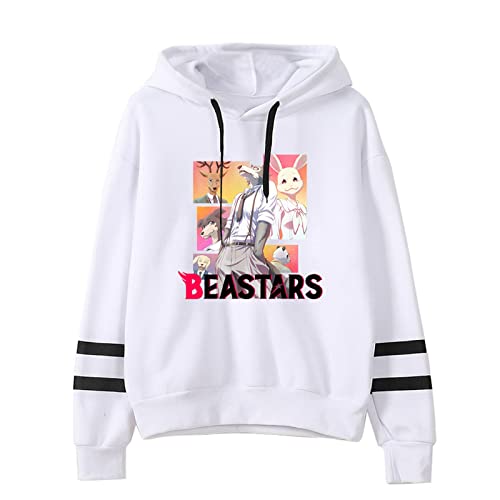 keepmore Anime Beastars Sudadera con Capucha Moda Otoño Invierno Personajes de Anime Impresión de Legoshi Barras paralelas Ropa Deportiva con Capucha