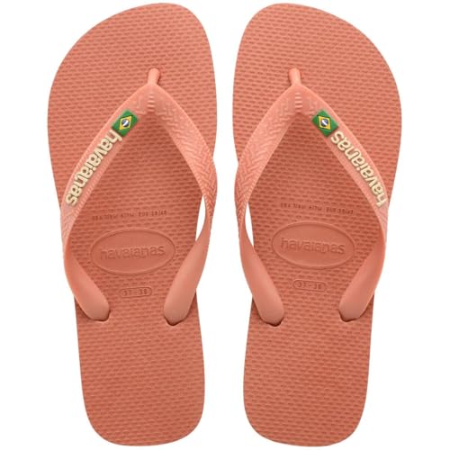 Havaianas Women's Brazil Logo Flip Flops Sandals, Pink Clay, 7/8
