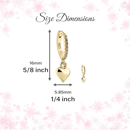 Cherished Moments Girls Sterling Silver Huggie Earrings with Drop Heart or Cross for Kids, Teens or Women4