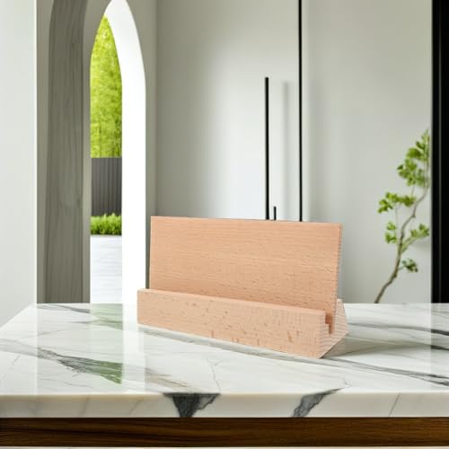 Soporte de tarjetas de madera para decorar oficinas modernas y organizar notas en el hogar 4