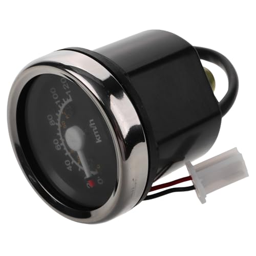 FRCOLOR Tacómetro Indicador de Velocidad Preciso Doble Escala Mecánico de Motocicleta Km/h y Millas de Plástico y Hierro para Motos