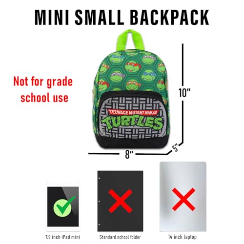 Teenage Mutant Ninja Turtles Mini Backpack - 10” Canvas Backpack with Front Pocket and Bottle | TMNT School Supplies Bundle3
