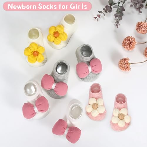 Baby Girl Socks for Baby Girl Gifts Stuff, 4pack Princess Low Cut Non-Slip Grips for Infant Newborn Socks Outfits, Christmas Gifts for Baby Accessories Item3
