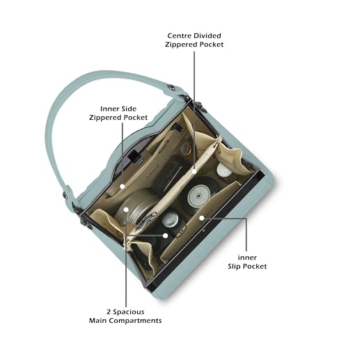 Image of Lavie Luxe Women's Fluffel Frame Satchel Handbag for Women | Satchel Bag for Work | Ladies purse | Stylish Shoulder Bag | Gift For Women