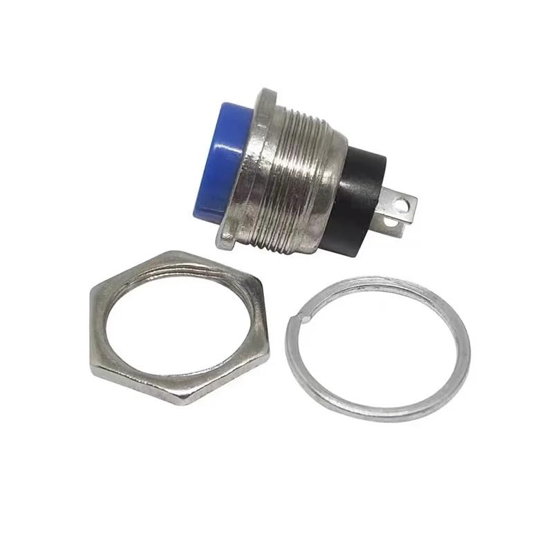 1 petit interrupteur à bouton-poussoir circulaire à réinitialisation automatique DS-212 Blanc 16 mm