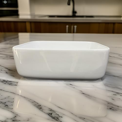 Image of SEA SHORE White Imported Ceramic Table Top Wash Basin - Slim Rim Vessel Sink for Bathroom & Living Room | 41 x 31 x 15 cm (Koshi White)