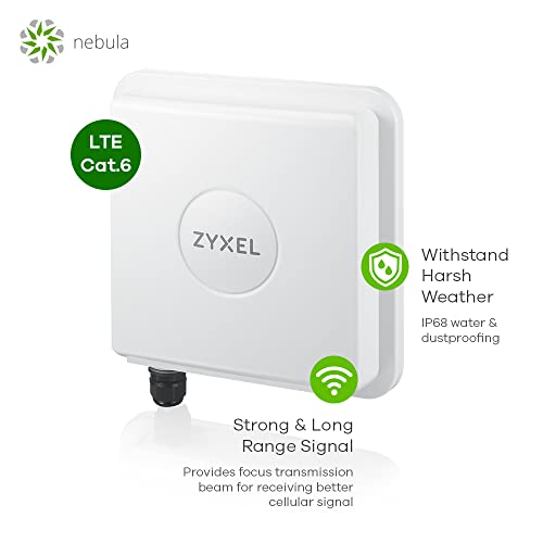 Image of Zyxel 4G LTE-A Cat.6 Router with PoE | Nebula Cloud Management | LTE7461N |Outdoor Design for Reliable Connection | Heavy Duty IP68 Enclsoure | 300Mbps | Remote Management | Easy Installation