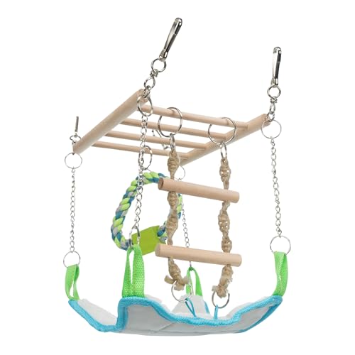 Image of Trixie Small Animal Suspension Bridge, Hanging Cage Accessory with Hammock and Climbing Toys - Ladder and Ring, Ideal for Rats, Ferrets, Guinea Pigs, Mice