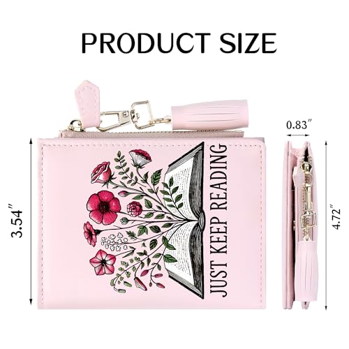 Personalized Women Wallet with Book Pattern,Birthday Bonsella for Son and Daughter, Holiday Bonsella, Graduation Gift for Teachers and Classmates 0652i2