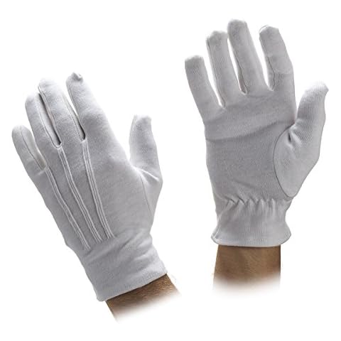 White Cotton Gloves. Black Cotton Gloves Cover