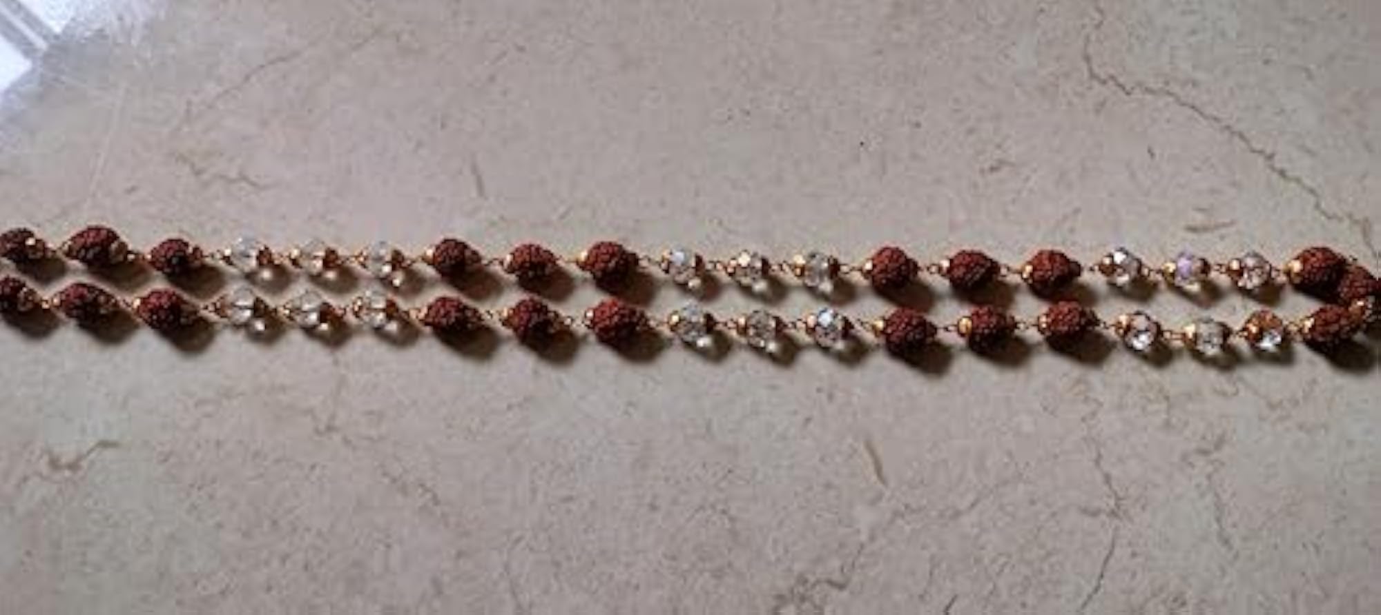 Real Sphatik Mala Original Certified Brown Beads Japa Mala