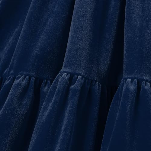 Robe de Noël en velours haut de gamme et finitions à volants raffinées pour bébé - 6