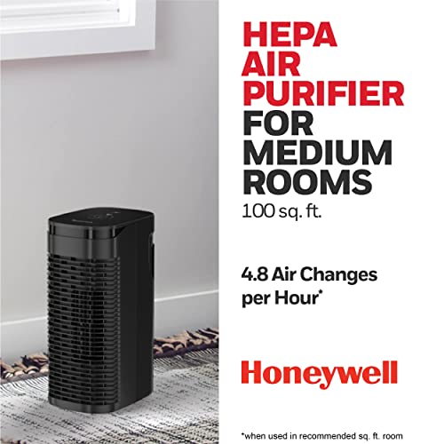 Image of Honeywell HPA075B Allergen Plus Series Compact HEPA Air Purifier Tower, Medium Room (100 sq ft), Black