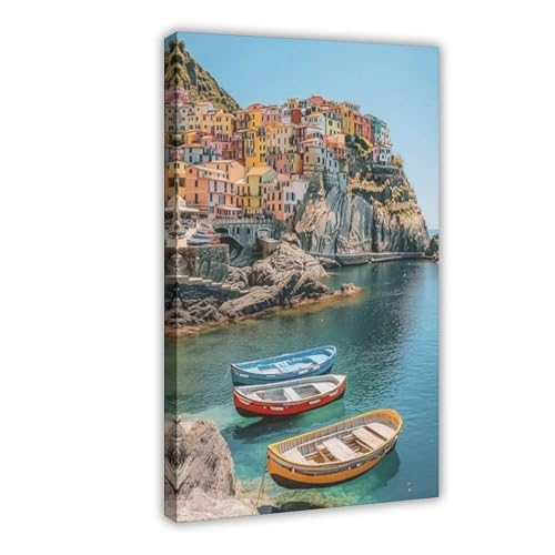 Peinture pour salon Cinque Terre poster toile déco Italie 30x45