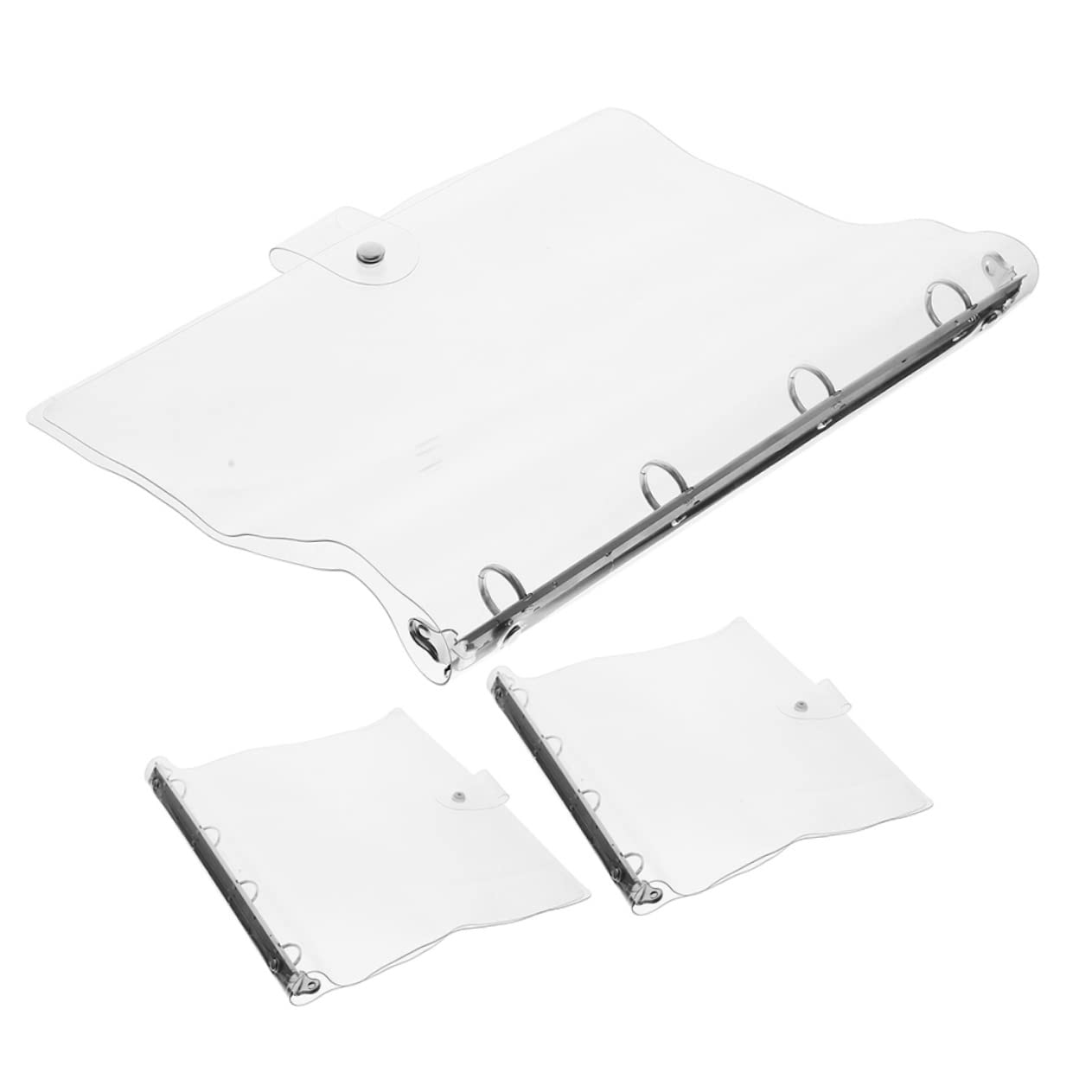 Classeur à 4 Anneaux A4 Transparent, Lot de 3, Plastique