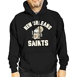 Team Fan Apparel NFL Adult Unisex Retro Gameday Ultra Soft Fleece Hooded Sweatshirt, Officially Licensed Football Hoodie (New Orleans Saints - Black, Large)