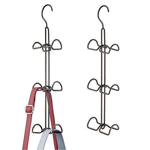 mDesign Metal Wire Over The Closet Rod Hanging Storage Organizer Hanger for Storing