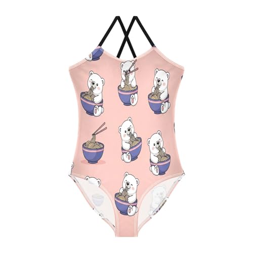 Little Girls Bathing Suits, Summer Beach Apparel 3-10 Y, Cute Cartoon Bears Bowl