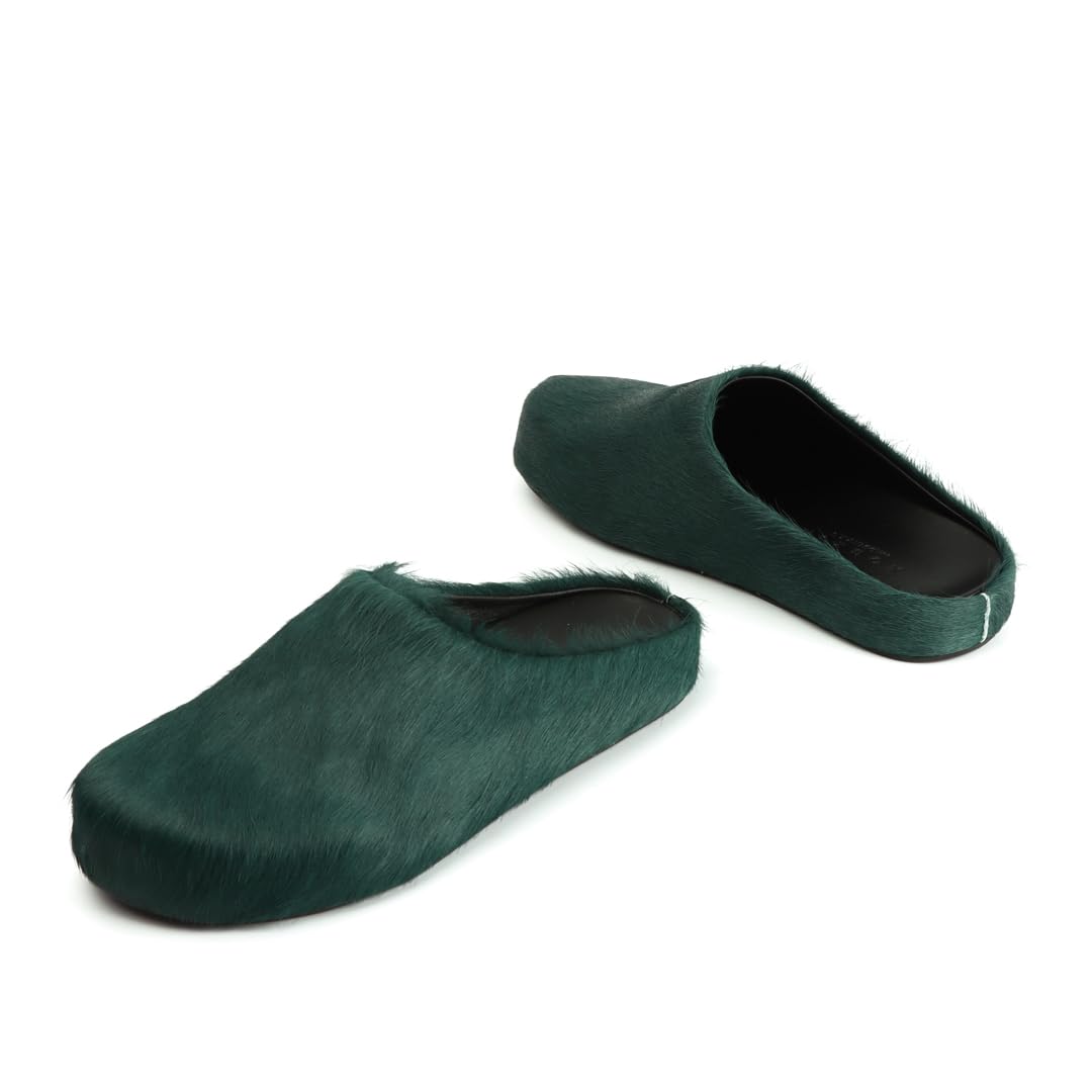 XOBZJH Designer Real Fur Slides Sandals For Women 2024 Trendy,Slip on Shoes Women's Mules& Clogs Comfortably,Fashion Cute Ladies Flat Luxury Slippers