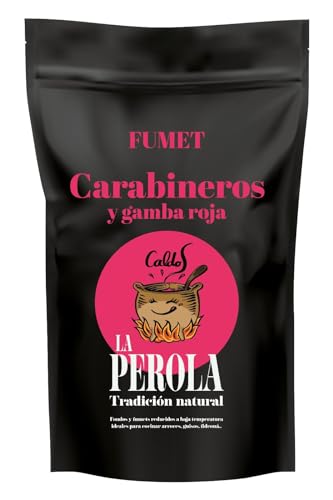 Genérico Fumet La Perola de Molino Roca - Envío 24 h - 35 Raciones - Fondos, Caldos y Fumets Naturales en polvo para arroces (paellas), guisos y fideúa (400 g, Carabineros)
