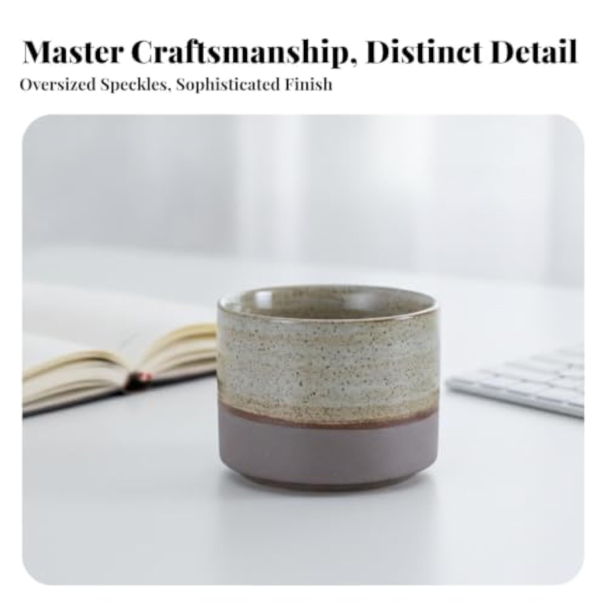 Low-Profile Ceramic Cup, Matte and Glossy Finish