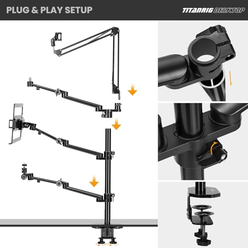 Image of TARION 4-in-1 Desktop Live Stream Stand Arm Set Titanrig Live